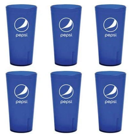 

Pepsi Cola Royal Blue Plastic Tumblers Cups 32-Ounce Restaurant Grade Cups Set of 6
