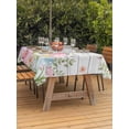 thumbnail image 4 of 60x120 Inch Outdoor Tablecloth with Umbrella Hole Zipper Rectangle Easter Eggs Rectangular Tablecloths Outside Waterproof Spring Daisy Eucalyptus Leaves Gray Wooden Patio Table Cover for Picnic Party, 4 of 8