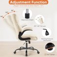 thumbnail image 4 of Office Chair Cream Ergonomic High Back Heavy Duty Task Chair With Flip-up Arms PU Leather Free Shipping Chairs Swivel Furniture My Lux Decor Round, 4 of 9