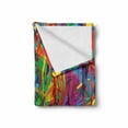 thumbnail image 2 of Modern Soft Flannel Fleece Throw Blanket, Circled Rainbow Like Colorful Lines Like Contemporary Oil Painting Style Artwork, Cozy Plush for Indoor and Outdoor Use, 60" x 80", Multicolor, by Ambesonne, 2 of 6