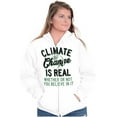 thumbnail image 4 of Climate Change Is Real Earth Day Unisex Fleece Graphic Zip Up Hoodie Brisco Brands 2X, 4 of 5