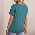 thumbnail image 2 of Women Short Sleeve Round Neck Shirts Summer Fashion Basic Tee, 2 of 9