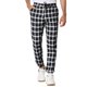 thumbnail image 1 of Pantalones chándal a cuadros informales, ajustados, cordón, a cuadros Blanco negro T L, 1 of 6