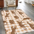 thumbnail image 4 of 3x5 Washable Area Rug, Africa Leopard Animal Non-Slip Rectangle Rug for Living Room Bedroom, Brown White Plaid Abstract Simple Indoor Low Pile Floor Mat for Home Decor, 4 of 9