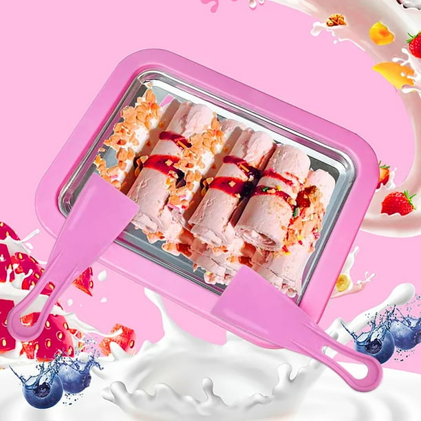 Máquina para hacer helado instantáneo | Máquina doméstica para postres congelados | Acero inoxidable apto para uso alimentario | Incluye 2 espátulas y un rollo de helado | Helado de leche casero f
