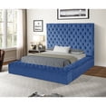 thumbnail image 3 of Nora Queen 6 Pc Vanity Tufted Storage Bedroom Set made with Wood in Blue, 3 of 10