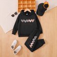 thumbnail image 6 of Gibobby Toddler Baby Girl Clothes 3 6 9 12 18 24 Months Fall Outfits Long Sleeve Sweatshirt Tops + Pants Set Gitls Casual Outfit(6-7 Years,Black), 6 of 6