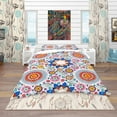 thumbnail image 2 of Designart 'Abstract Flowers Pattern' Bohemian & Eclectic Bedding Set - Duvet Cover & Shams, 2 of 4