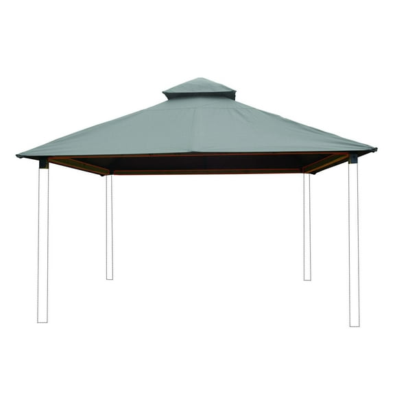 ACACIA AGK14-SD MIST GRAY 14 sq. ft. Gazebo Roof Framing & Mounting Kit with Mist Gray Sundura Canopy