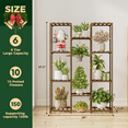 thumbnail image 6 of Bamworld Plant Stand Outdoor Indoor Hanging Plant Shelf Tall Large Plant Holder Wood for Living Room Plant Rack Indoor Multiple Plants Patio Balcony Garden, 6 of 7