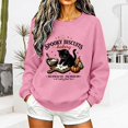 thumbnail image 4 of Halloween Sweatshirts for Women Trendy Spooky Biscuits Bakery Letter Printed Graphic Tops Fall Long Sleeve Loose Pullovers Tshirts Pink S, 4 of 5