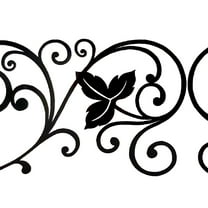 Dundee Deco Peel and Stick Self Adhesive Wallpaper Border Roll - Damask Black Vines, Scrolls, 33 ft X 4 in