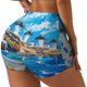 thumbnail image 1 of Balery Greek Island Windmills Painting Pantalones cortos de entrenamiento estampados para mujer, sin costuras, ajustados, para gimnasio, yoga, correr, deportes, ejercicio activo, fitness.-XX-Large, 1 of 8