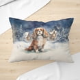 thumbnail image 3 of Hello Winter Cavalier King Charles Spaniel Welcome Snowy Night Watercolor Vintage Pillow Cushion Double Sided Dog Lover Gifts Throw Pillow - 01011, 3 of 4
