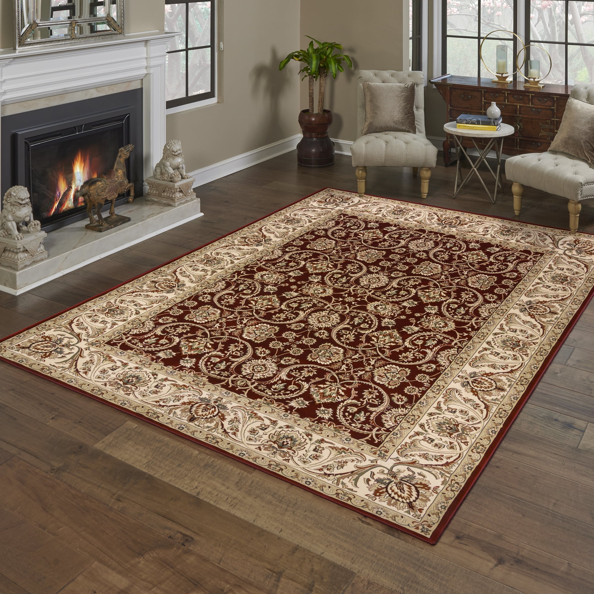Gertmenian Majestic Croft Traditional Floral Red Indoor Area Rug, 8x10