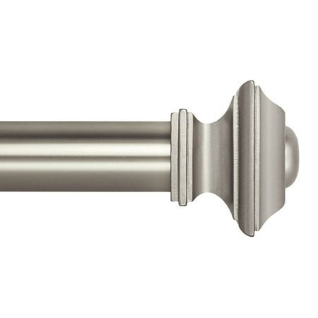 Ivilon Drapery Treatment Window Curtain Rod - Square Design 1 1/8 Rod. 28 To 48 Inch. Satin Nickel