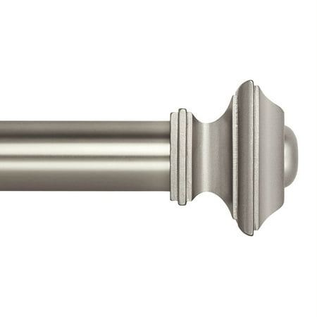 Ivilon Drapery Treatment Window Curtain Rod - Square Design 1 1/8 Rod. 28 To 48 Inch. Satin Nickel