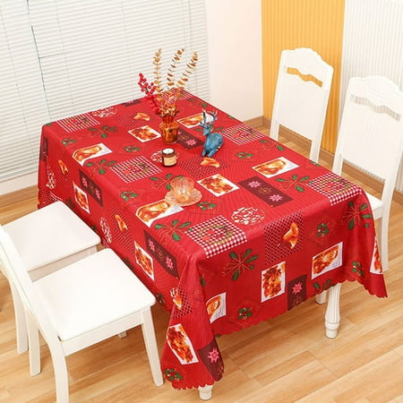 

Christmas Rectangle Tablecloth Christmas Tablecloth 4.92x6ft Rectangle Washable Water Holiday Microfiber Table Cloth Decorative Table Cover for Banquet Party