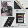 thumbnail image 4 of Leather Notebook with Pen Holder Writing Notepad Includes 100 Pages Lined Journal Pink with Gold Butterfly, 4 of 6