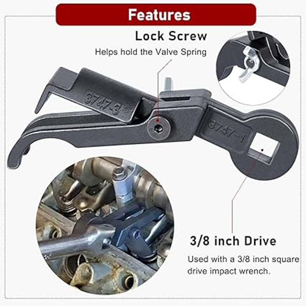 Rocker Arm Remover/Installer & Valve Spring Compressor Tool for 1999-2013 Jeep, Dodge, for Chrysler with 3.7L & 4.7L Engines, 3/8 Inch Drive Replace for 3747-1 10102 8426 8387 8516A