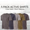 thumbnail image 2 of Boys Active T-Shirt - Quick-Dry Athletic Workout Training Stretch Crew Neck Short Sleeve Top 5 Pack, 2 of 7