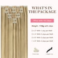 thumbnail image 2 of Extensiones de cabello con clip, cabello humano real, extensiones de cabello humano Remy con clip para mujeres, cabell, 2 of 5