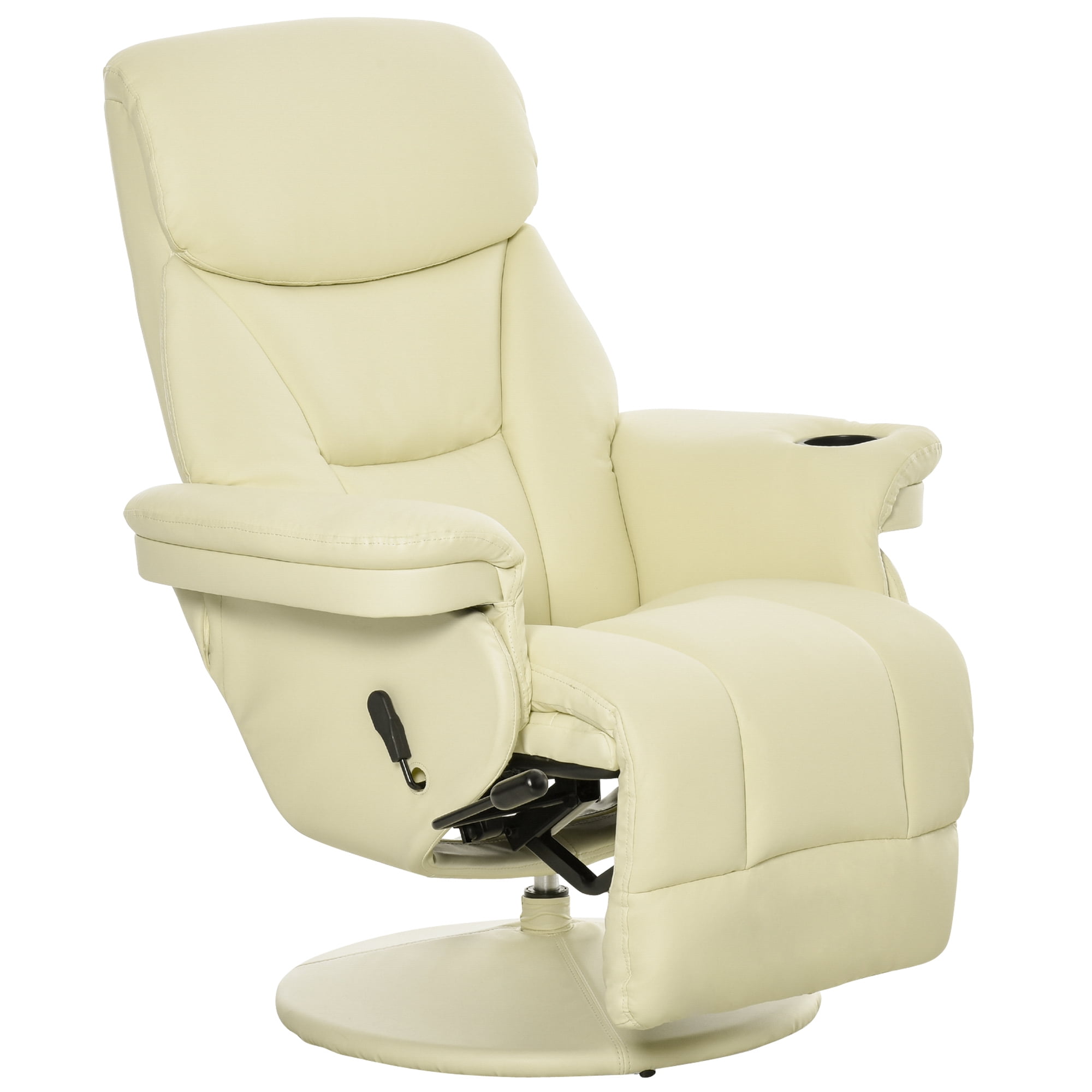 Manual Recliner, Swivel Lounge Armchair with Side Pocket