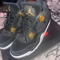 thumbnail image 1 of Ni - ke Air Jordan 4 Retro 'Royalty' Black & Gold Men's Sz 12 RARE Clean, 1 of 5