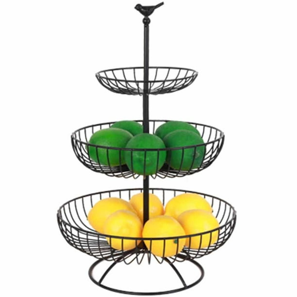 3 Tier Fruit Basket - French Country Wire Basket | Three Tier Fruit Basket Stand For Storing ...