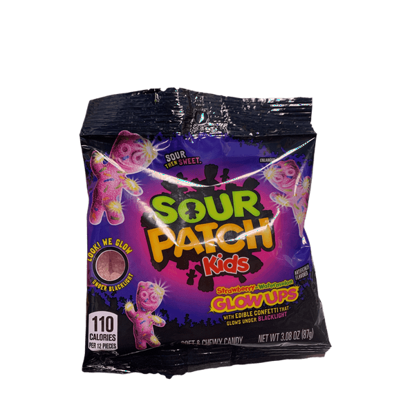 Sour Patch Kids Glow-Ups Strawberry Watermelon Candy 87G - Mexico Edition