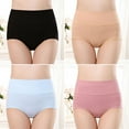 thumbnail image 2 of APEXFWDT Women's Cotton Underwear M-4XL,High Waisted Ladies Panties Full Coverage Briefs Comfy Soft Seamless Panties 4 Pack (Regular & Plus Size), 2 of 9