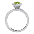 thumbnail image 3 of Mauli Jewels Rings for Women 2.34 Carat Diamond and Pear Shaped Peridot Ring Shared-prong 10K White Gold, 3 of 6