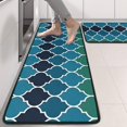 thumbnail image 2 of Kitchen Rugs Sets Of 2,Blue Green Checkered Pattern Anti Fatigue Kitchen Mat Rugs Non Slip Washable,Decorative Kitchen Floor Mats for Kitchen,Sink,Laundry,17"x47"+17"x47", 2 of 5