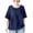 Navy, variant on CHGBMOK Crew Neck T Shirts for Women Half Sleeve Blouses Linen Loose Basic Tops Plus Size Casual Dressy Tees