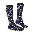 thumbnail image 4 of Lsque Retro Rabbit Flower Printed Crew Socks Men's Women's LightWeight Thin Casual Calf Socks ,Knee High Socks,Cotton Socks, 4 of 9