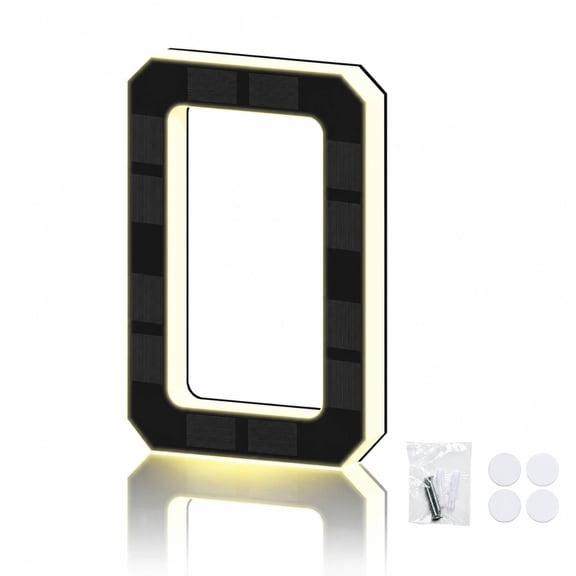 Solar Powered House Numbers for Outside Light up, 4.7/6.7/9 inch Led Wall Mounted Lit Address Numbers and Letters, Dusk to Dawn Auto On/Off, No Wiring for Mailbox, Yard, Siding, Home, Garage, Fence