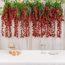 Efavormart 5 Bushes 44" Wine Artificial Wisteria Vine Ratta Silk Hanging Garland Wedding Decor