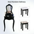 thumbnail image 2 of Costway Vanity Wood Makeup Dressing Table Stool Jewelry Desk Black, 2 of 12