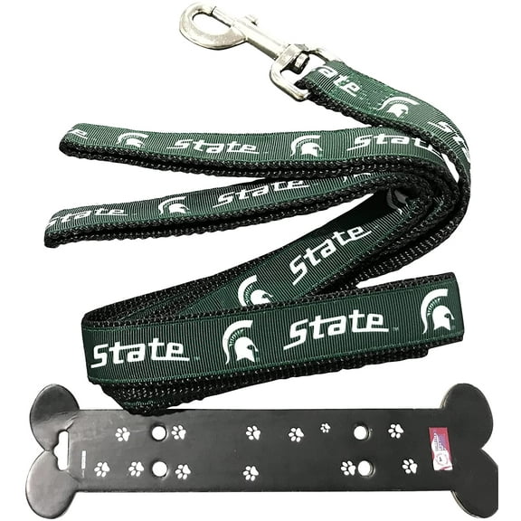 Brand New Michigan/State Pet Dog Leash(Small), 5/8 inch Wide, 6 Feet Long, Officially Licensed, Official Spartans Logo/Green Color