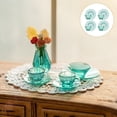 thumbnail image 3 of Juego de vajilla con tazas y platillos en miniatura a escala 1:6, modelo de simulación para decoración de cocina. Verde, 3 of 8