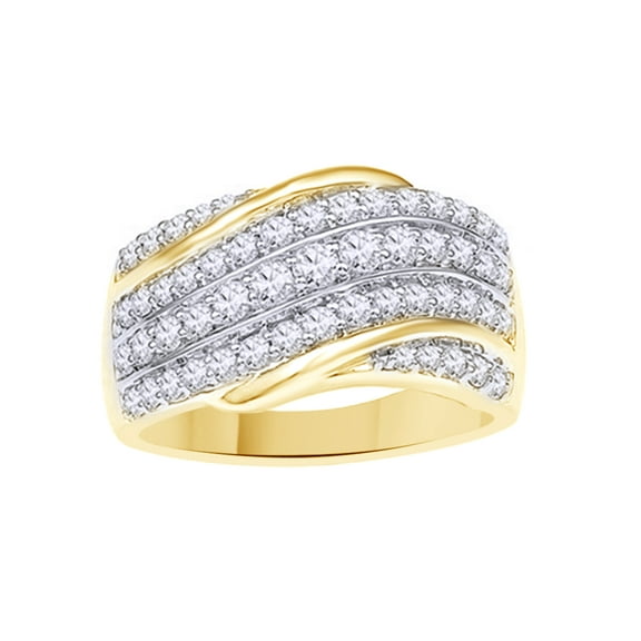 White Natural Diamond Fashion Ring In 10k Yellow Gold (1 Cttw)
