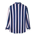 thumbnail image 2 of Gubotare Men's Casual Button Down Shirts Lightweight Long Sleeve Regular Fit Striped Shirts (Dark Blue,XXL), 2 of 5
