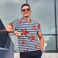 thumbnail image 5 of Daiia Starfish Navy Blue Stripe Pattern Men’s Polo Shirts,Solid Deck Shirt,Classic Fit, Breathable Cotton Polo for Casual and Sport Wear-Large, 5 of 7