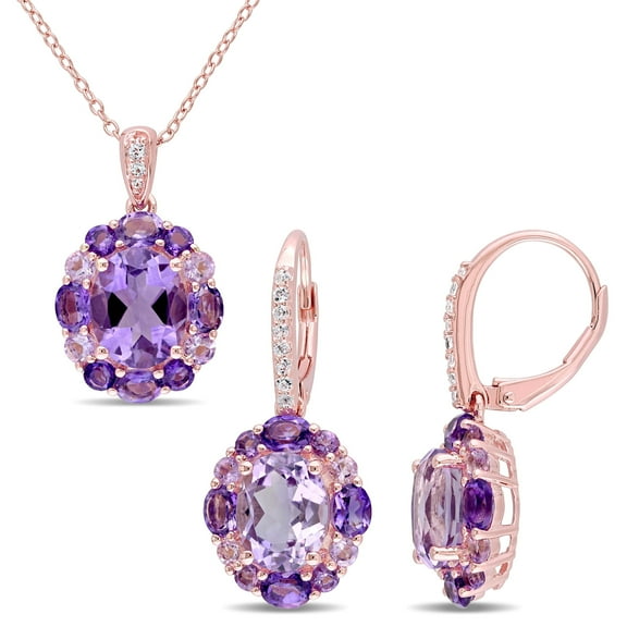 Everly Women's Amethyst Rose Gold Plated Jewelry Set