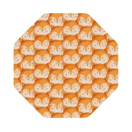 

Matuu Beautiful Fox A for Cup Coasters Set of 6 Leather Coasters Desk Coasters for Office Measures 4” x 4” Octagon