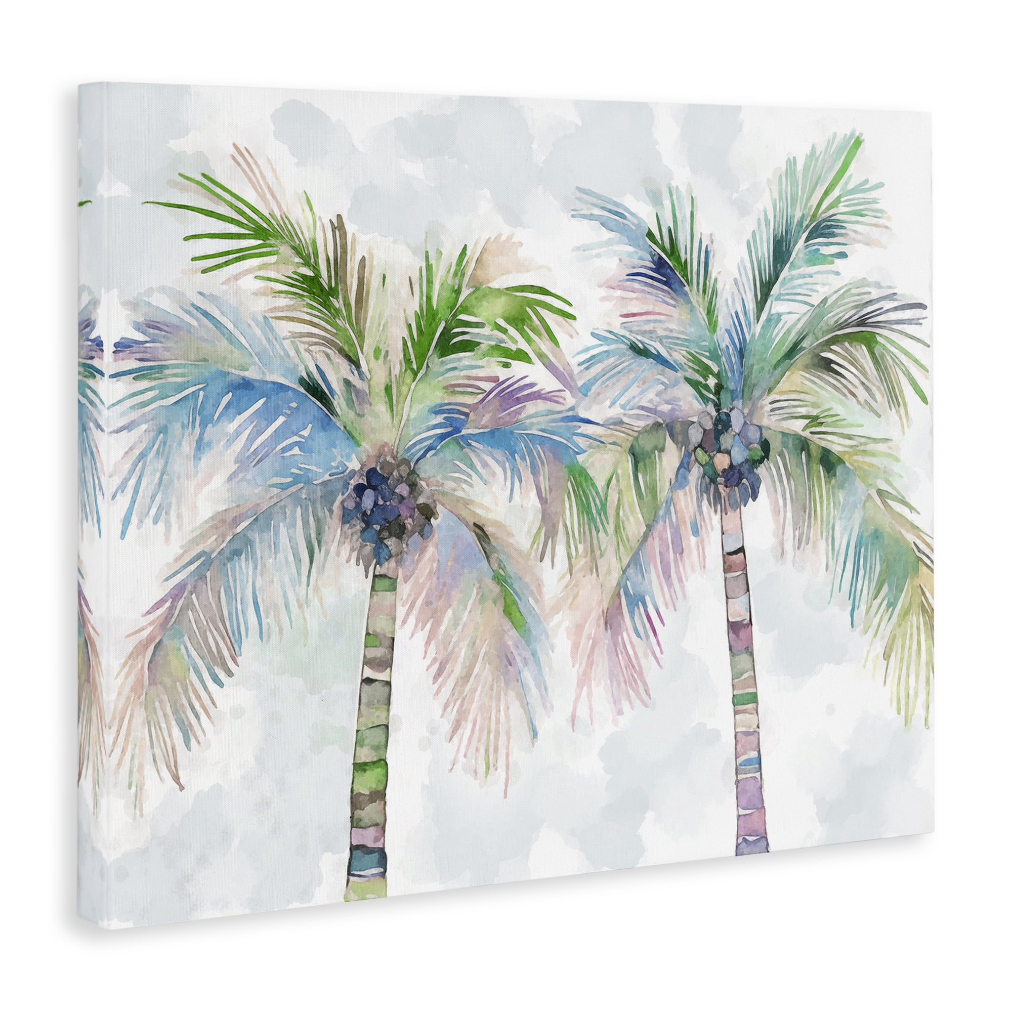 Stupell Industries Soft Palm Tree Pair Botanical & Floral Painting Gallery Wrapped Canvas Art Print Wall Art, 48 x 36