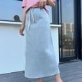 thumbnail image 5 of Brondbend Women's Skirts Midi Skirt Solid Color Slim Mid-Calf Skirt Retro Skirts Comfortable Dress Office Clearance Sale Gray Skirt for Women Size-XL, 5 of 6