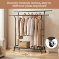 thumbnail image 2 of Garment Rack§clothing Rack§double Rods Clothes Rack§heavy Duty Clothes Rack§rolling Garment Rack§garment Rack With Extendable Rods Garment Rack Black Height Adjustable Heavy, 2 of 6
