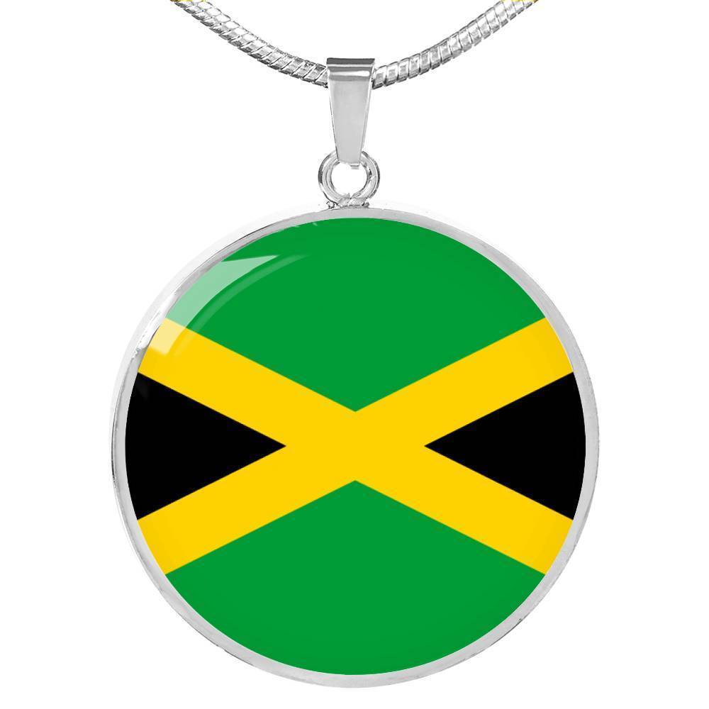 Jamaica Flag Necklace Jamaica Flag Stainless Steel or 18k Gold 1822
