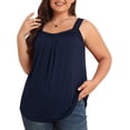 thumbnail image 3 of Daystry Plus Size Tank Tops for Women Loose Fit Lace Sleeveless Women's Summer Tanks Navy Blue 2X, 3 of 14
